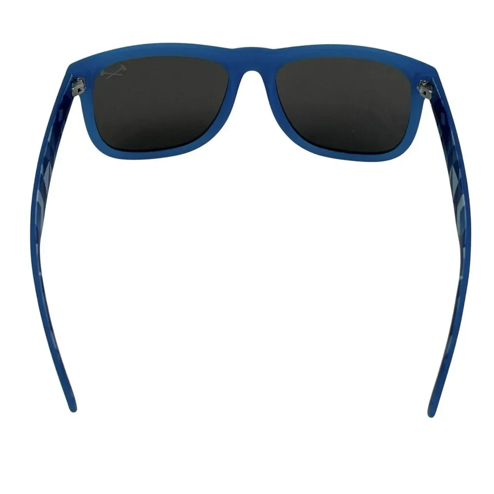 Iron Klad Sunglasses Blue Soft Touch Frame Mirror Lens Box And Bag Included